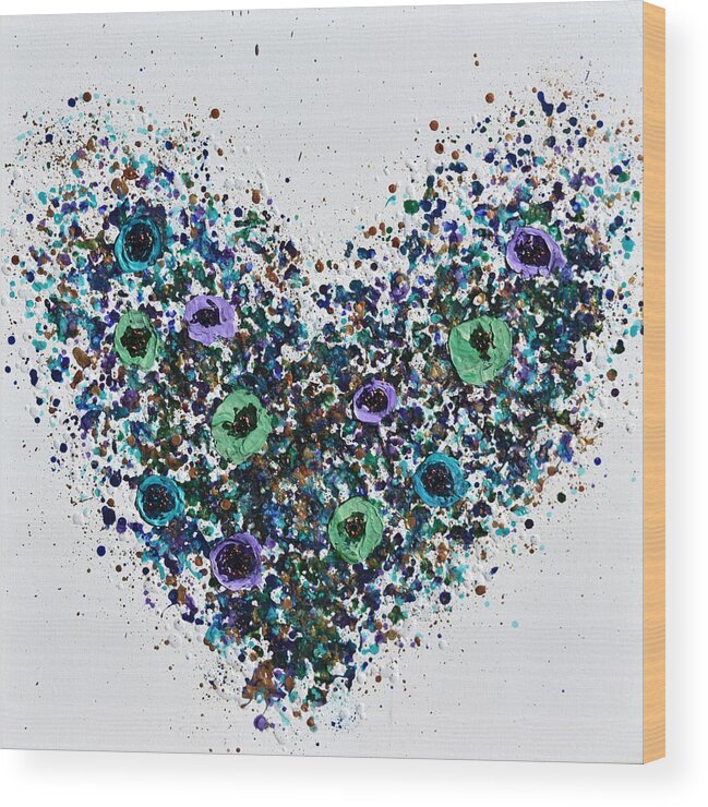 Heart Wood Print featuring the painting Flamboyant Heart by Amanda Dagg
