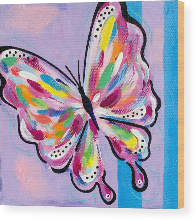 Butterfly Wood Print featuring the painting Fleeting Memory by Beth Ann Scott