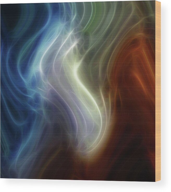 Brown Wood Print featuring the digital art Flowing Metal by Melinda Firestone-White