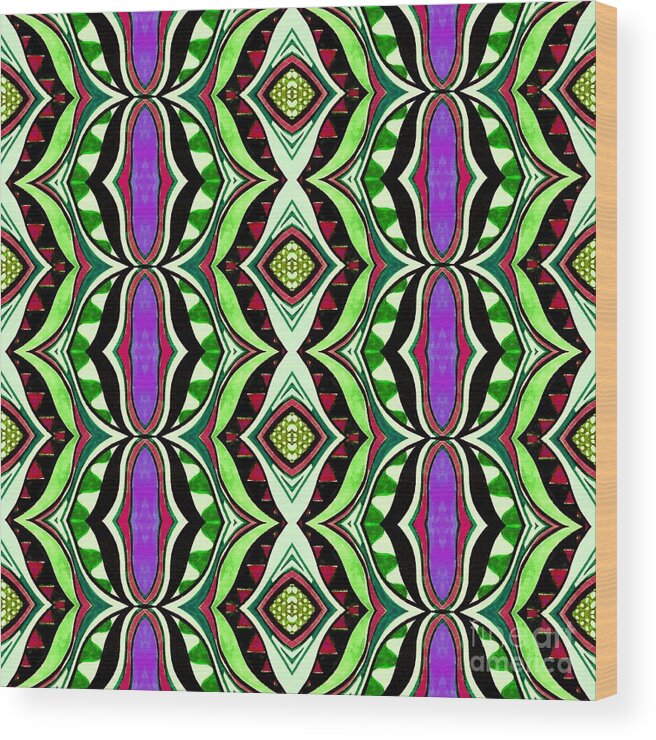 Forming New Patterns 3 By Helena Tiainen Wood Print featuring the digital art Forming New Patterns 3 by Helena Tiainen