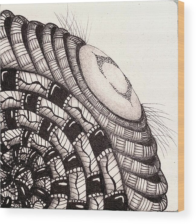 Zentangle Wood Print featuring the mixed media Four Corners 2 by Brenna Woods