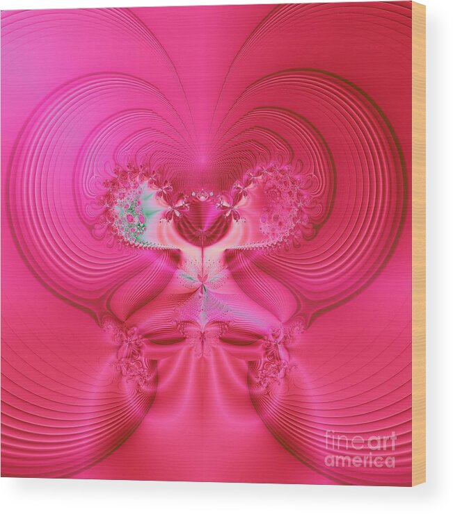Love Wood Print featuring the digital art Fractal 30 Love is in the Air by Rose Santuci-Sofranko