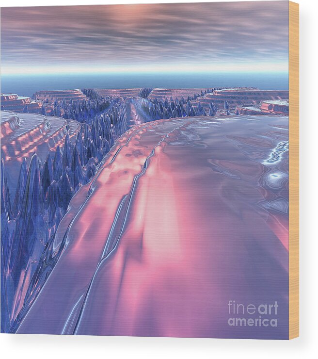 Glacier Wood Print featuring the digital art Fractal Glacier Landscape by Phil Perkins