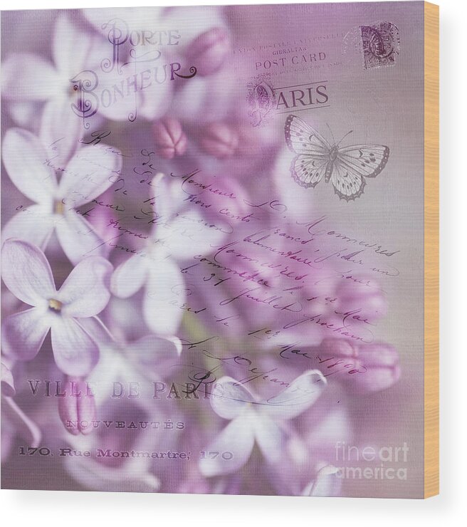 Lilacs Wood Print featuring the photograph French Lilacs by Sylvia Cook