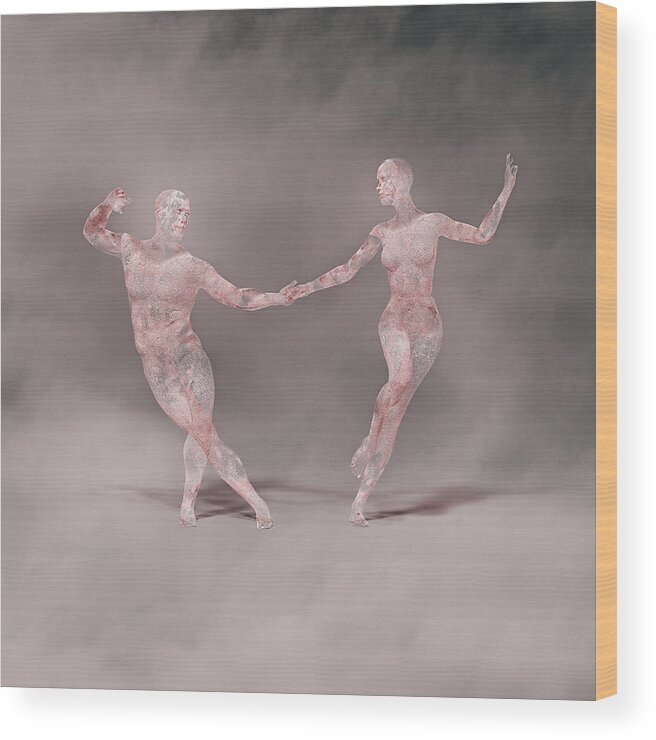 Young Men Wood Print featuring the photograph Futuristic couple dancing by Donald Iain Smith