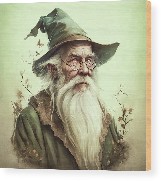 Tolkien Wood Print featuring the digital art Gandalf by Robert Knight