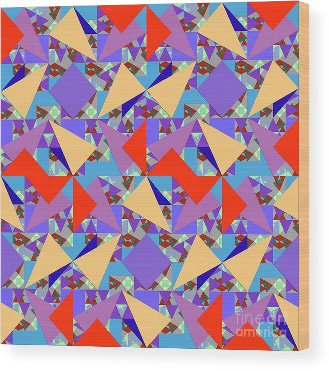Patterns Wood Print featuring the digital art Geometric Designer Pattern - MSG4K by Philip Preston