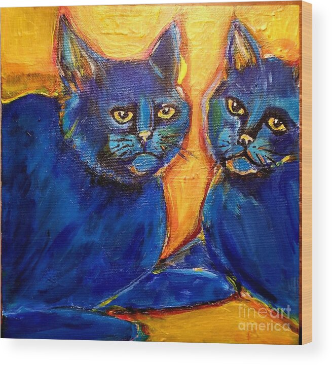 Cats Wood Print featuring the mixed media Gone but not Forgotten by Rabiah Seminole