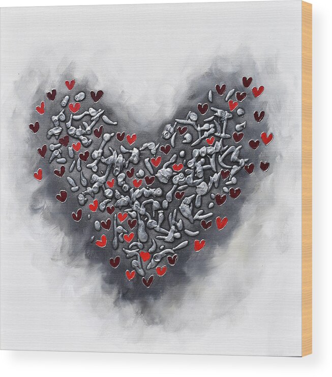 Heart Wood Print featuring the painting Grateful by Amanda Dagg