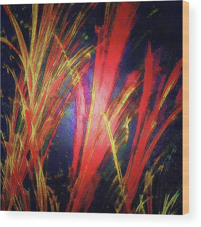 Happy Wood Print featuring the photograph Happy glowing grass by Tatiana Travelways