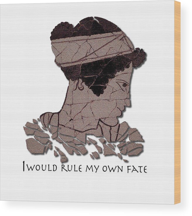  Wood Print featuring the painting I Would Rule my Own Fate Helen Fresco Painting by Lena Owens - OLena Art Vibrant Palette Knife and Graphic Design