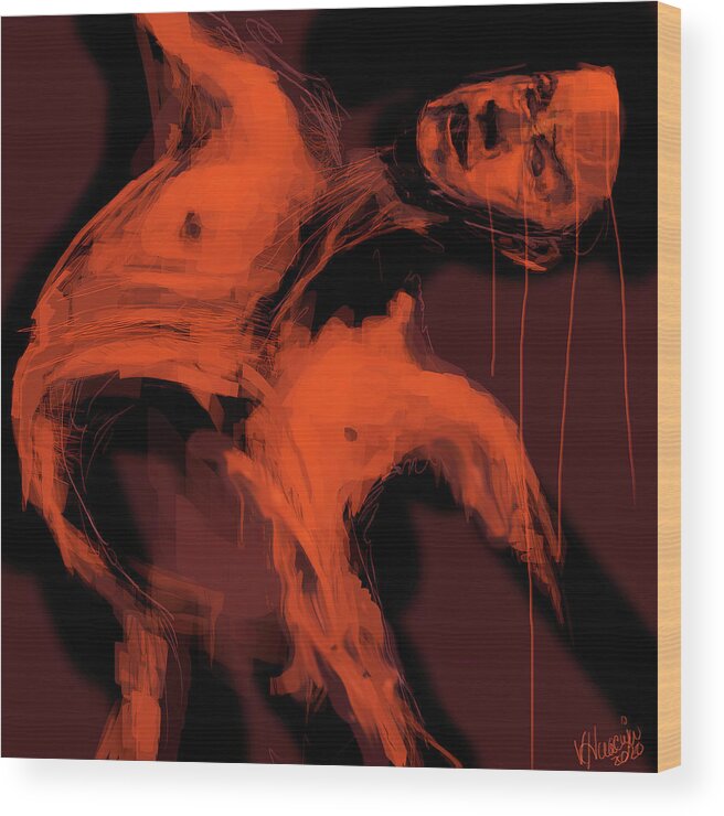 #forensicart Wood Print featuring the digital art In the Morgue 8 by Veronica Huacuja