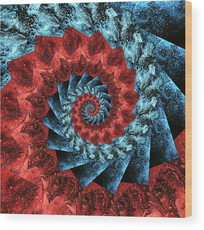 Symbol Wood Print featuring the digital art Infinity Tunnel Spiral Lava and Ice by Pelo Blanco Photo