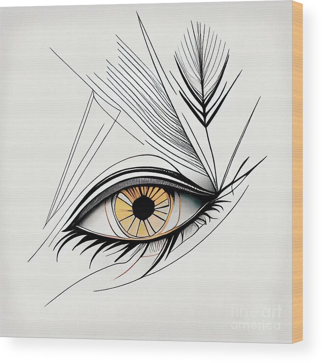 Abstract Eye Wood Print featuring the painting Inside Vision II by Mindy Sommers