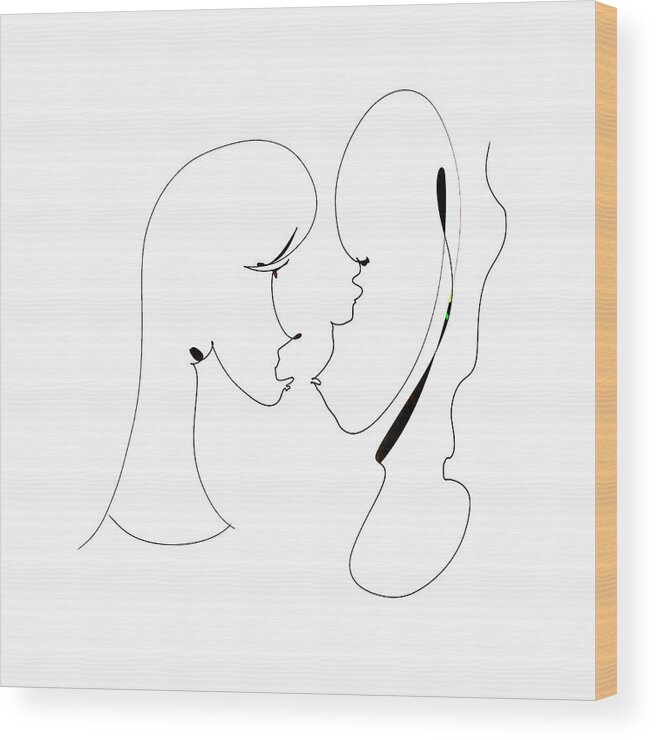 Love Story Wood Print featuring the digital art It's a complicated love by Amber Lasche