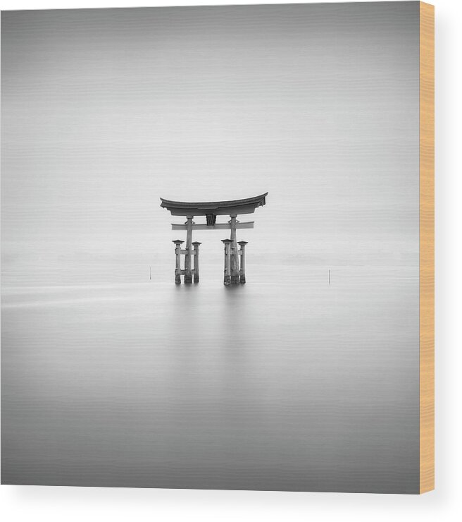 Itsukushima Wood Print featuring the photograph Itsukushima Torii Study II by Stefano Orazzini