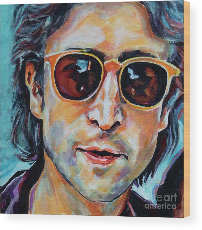 John Lennon Wood Print featuring the painting John Lennon by Tanya Filichkin