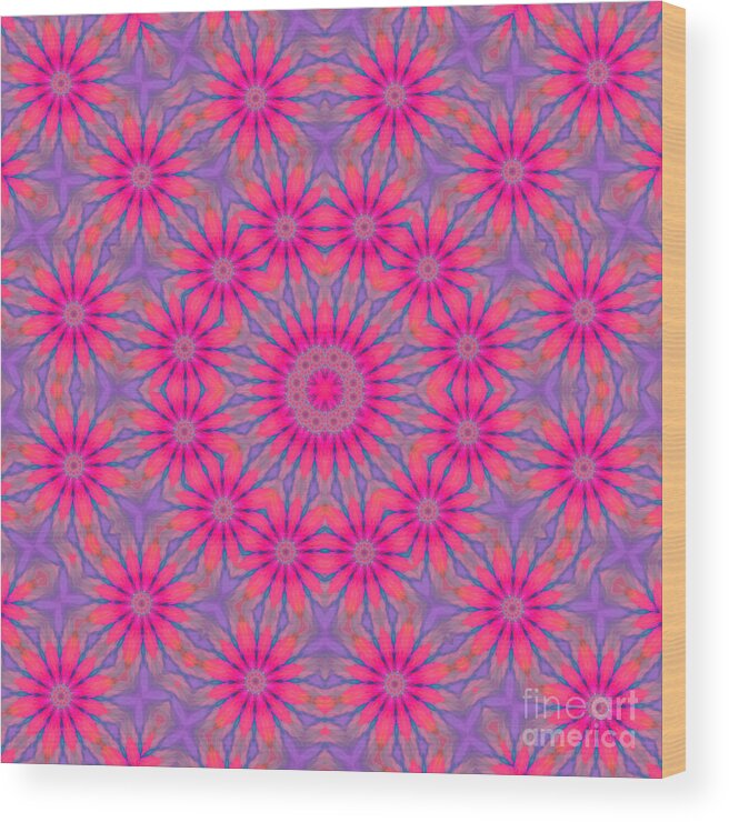 Pink Wood Print featuring the digital art Jubilation by Rachel Hannah