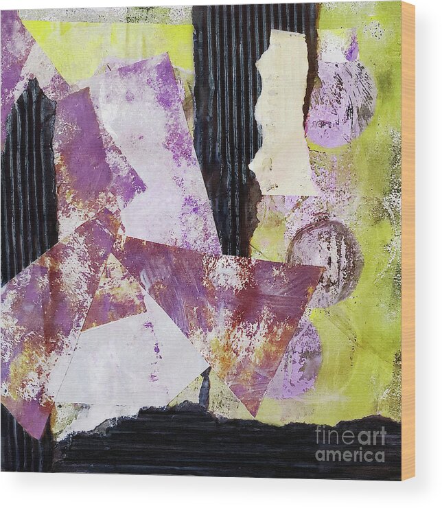 Abstract Wood Print featuring the mixed media Juggling Act by Sharon Williams Eng