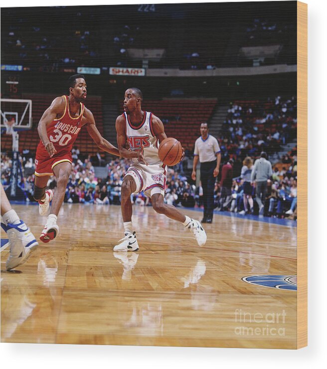Nba Pro Basketball Wood Print featuring the photograph Kenny Smith by Nathaniel S. Butler