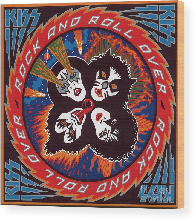 Kiss Wood Print featuring the photograph Kiss Rock and Roll Over by Action