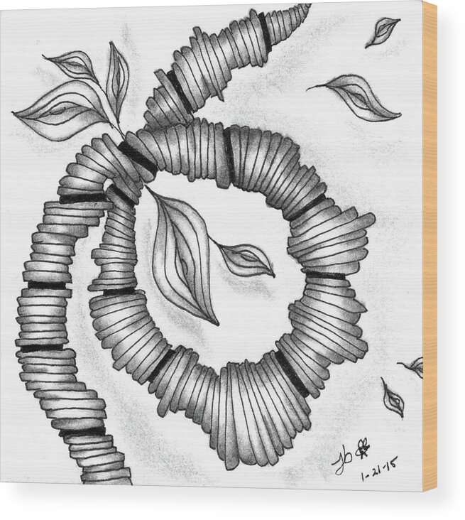 Zentangle Wood Print featuring the drawing Knot Today, Please by Jan Steinle