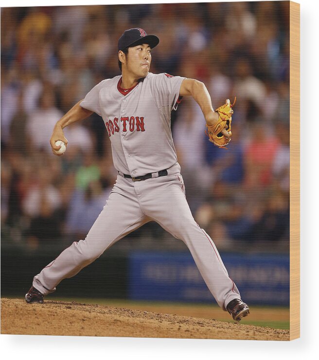 Ninth Inning Wood Print featuring the photograph Koji Uehara by Otto Greule Jr