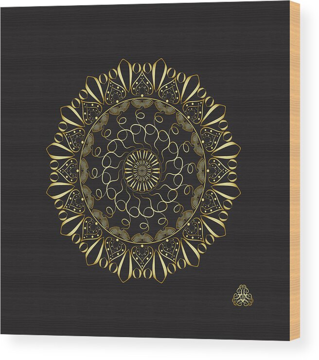 Mandala Wood Print featuring the digital art Kuklos No 4327 by Alan Bennington