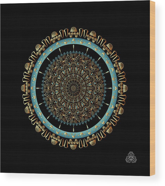 Mandala Wood Print featuring the digital art KUKLOS No 4339 by Alan Bennington