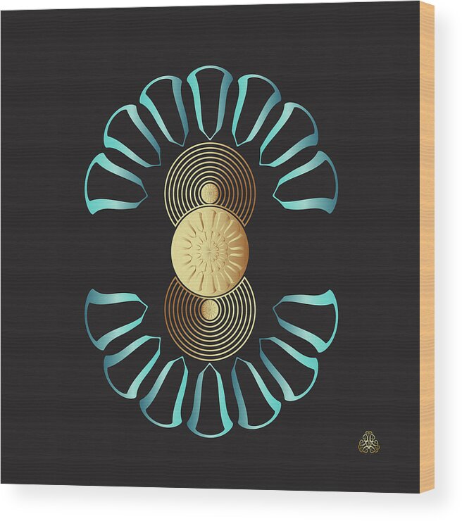 Mandala Wood Print featuring the digital art Kuklos No 4366 by Alan Bennington