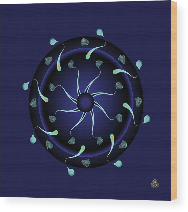 Mandala Wood Print featuring the digital art Kuklos No 4367 by Alan Bennington
