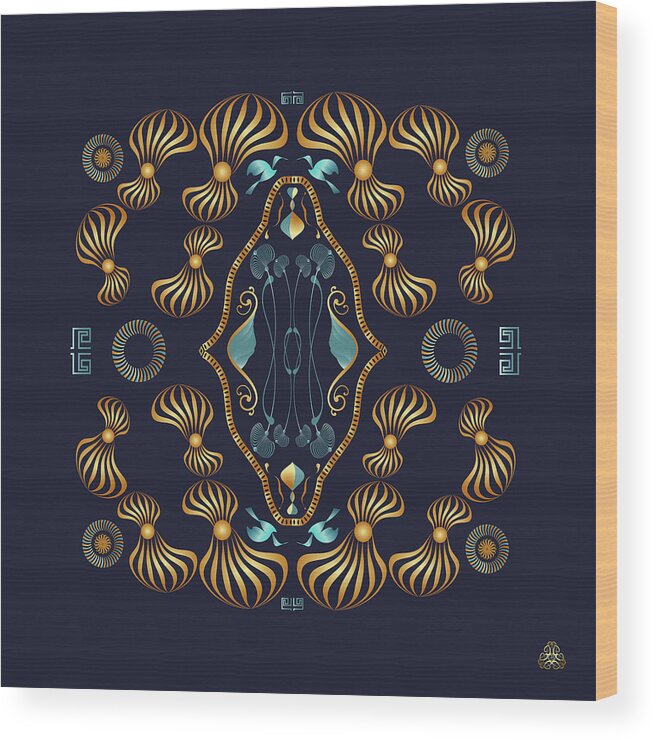 Mandala Wood Print featuring the digital art Kuklos No 4374 by Alan Bennington