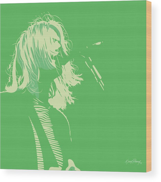 Kurt Cobain Wood Print featuring the digital art Kurt Cobain by Kevin Putman