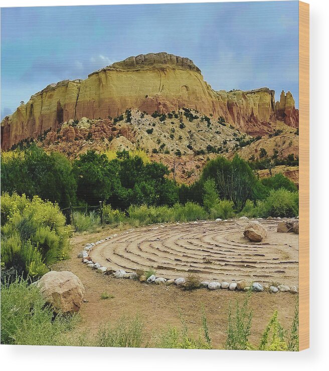 Labyrinth Wood Print featuring the photograph Labyrinth at Ghost Ranch by Grey Coopre