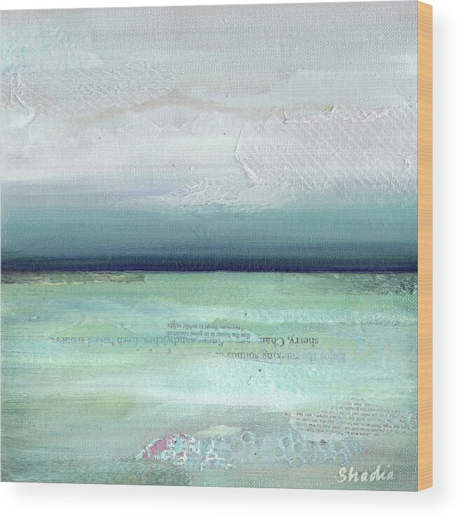 Seascape Wood Print featuring the painting Lake Michigan II by Shadia Derbyshire