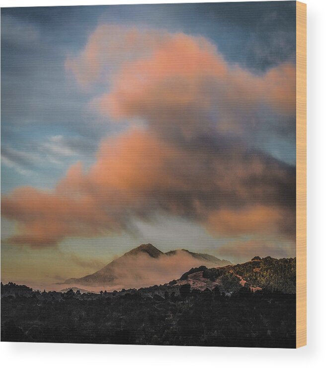 Large Cloud Wood Print featuring the photograph Large cloud over Mt. Tamalpais by Donald Kinney