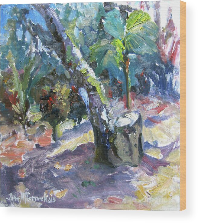 Jungle Wood Print featuring the painting Last Days of the Giant Mango, CR by John McCormick