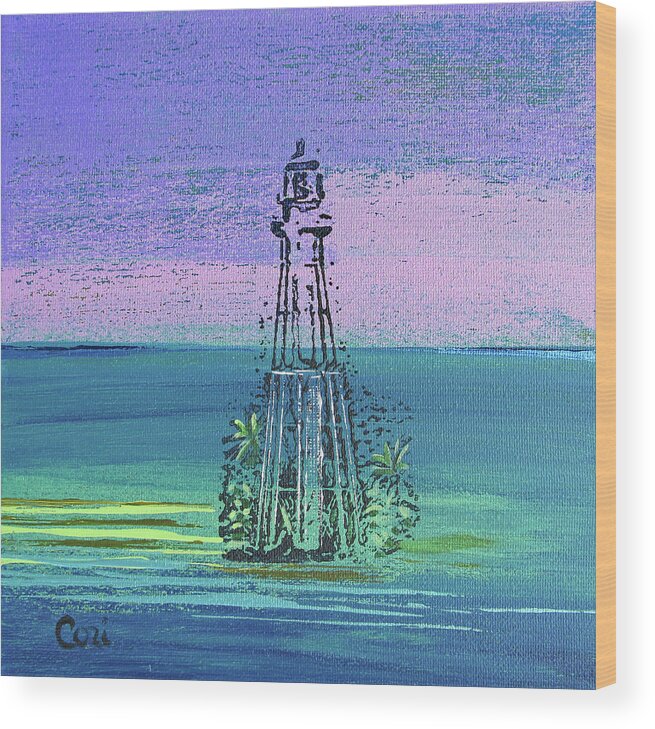 Light Wood Print featuring the painting Light on the Horizon by Corinne Carroll