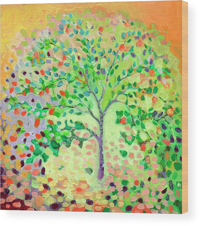 Apple Wood Print featuring the painting Little Apple Tree by Jennifer Lommers