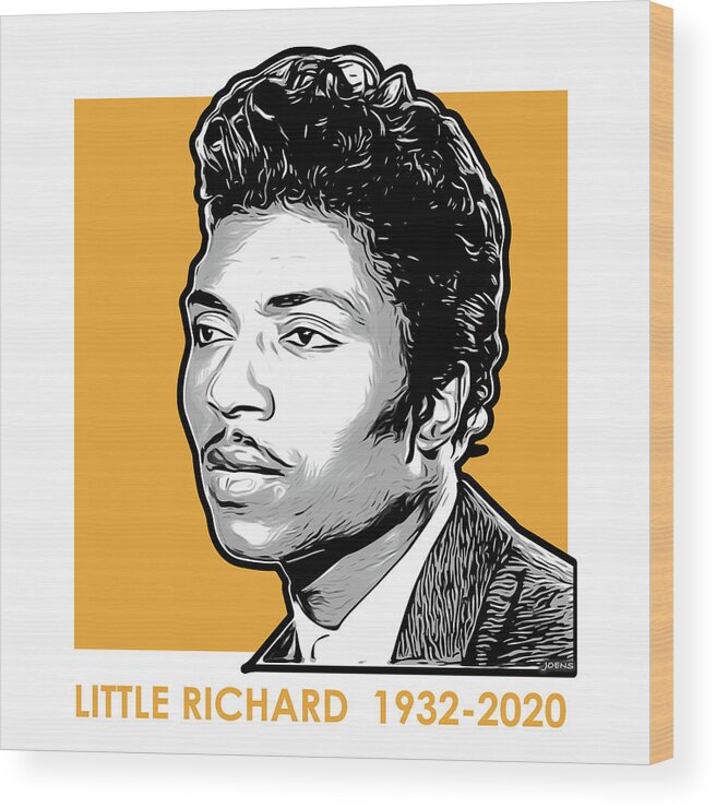 Tribute Wood Print featuring the drawing Little Richard Tribute by Greg Joens