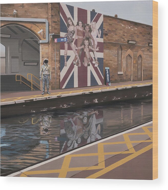 Astronaut Wood Print featuring the painting London Spice by Scott Listfield