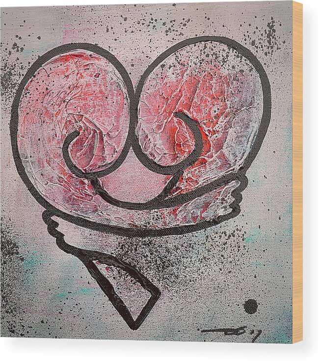 Neo Pop Wood Print featuring the painting Love Love Love 1 by Eduard Meinema