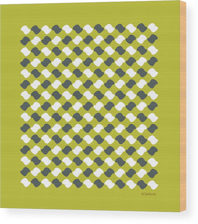 Op Art Wood Print featuring the mixed media Lumachine 2 - Little Shells - 1995 by Gianni Sarcone
