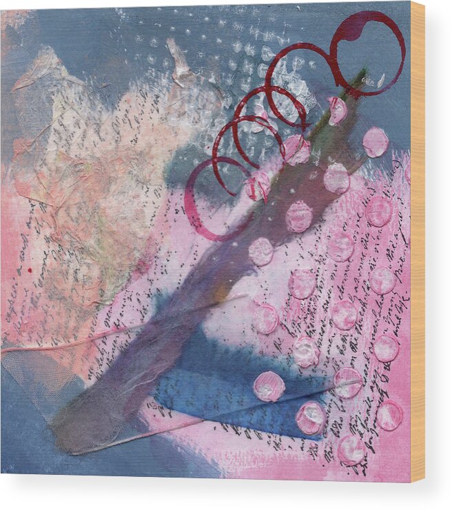 Collage Wood Print featuring the painting Magenta Collage 2 by Diane Maley