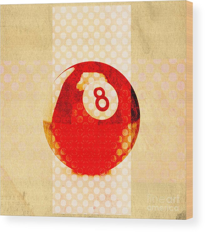 Eight Wood Print featuring the photograph Magic Eight Ball Polka Dot by Edward Fielding