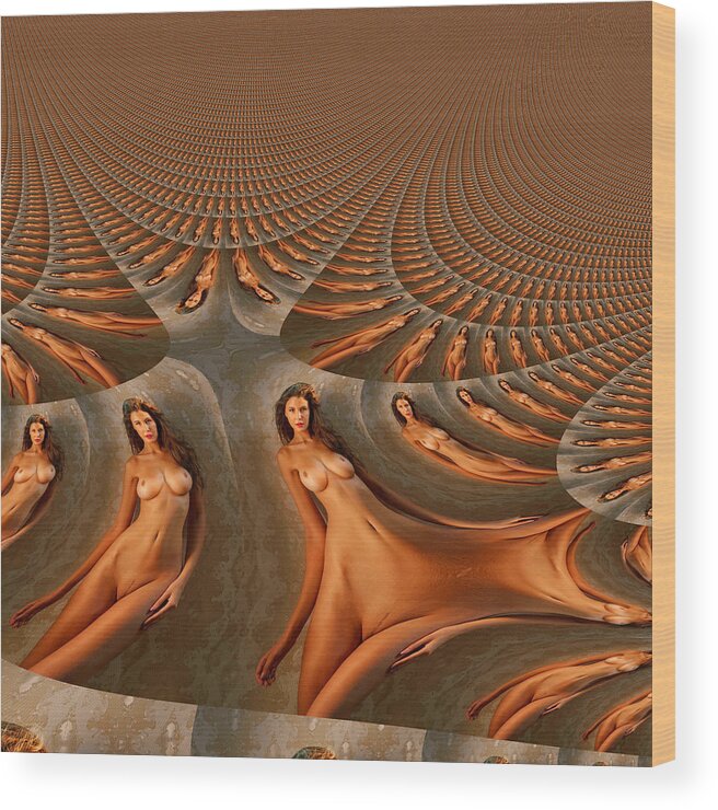 Naked Wood Print featuring the digital art Mathematics Symphony by Stephane Poirier