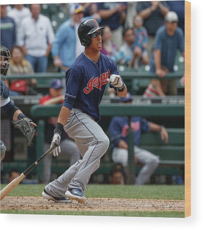 American League Baseball Wood Print featuring the photograph Michael Brantley by Otto Greule Jr