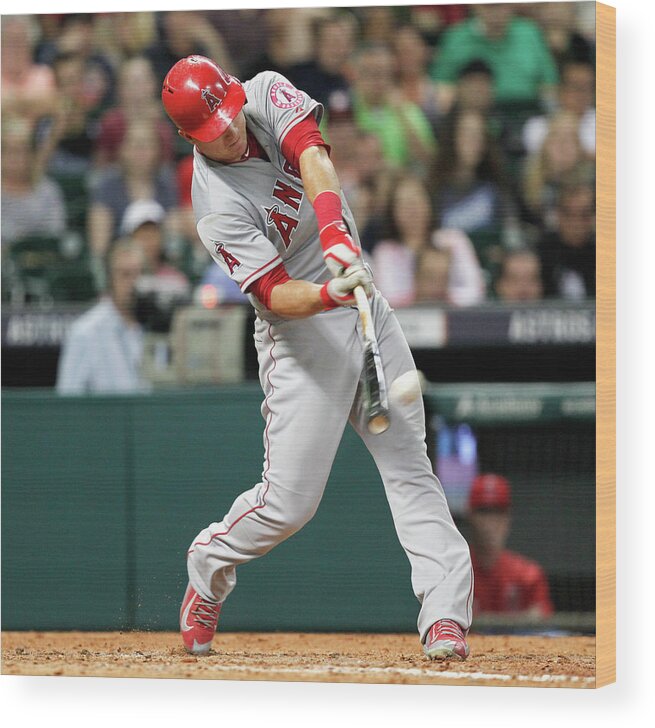 People Wood Print featuring the photograph Mike Trout by Bob Levey