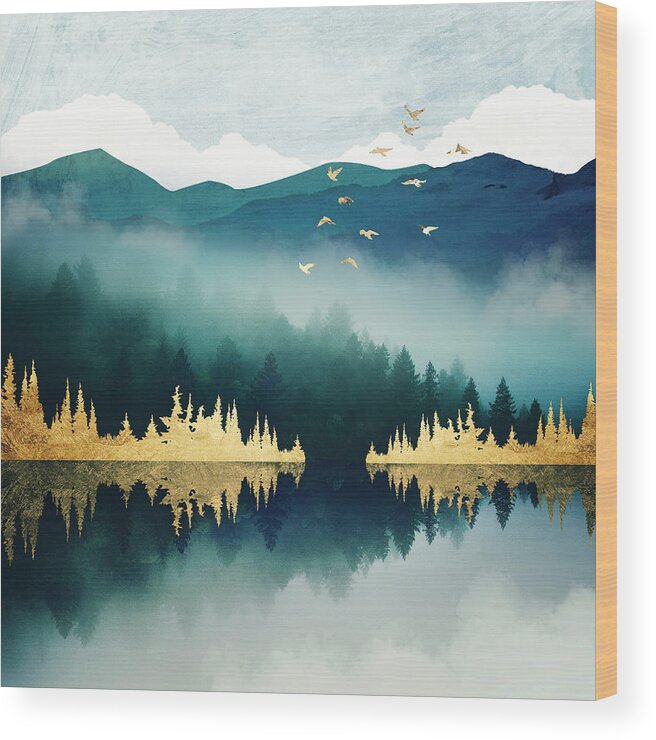 Mist Wood Print featuring the digital art Mist Reflection by Spacefrog Designs