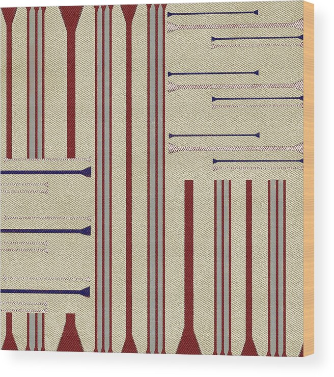 Stripe Wood Print featuring the digital art Modern African Ticking Stripe by Sand And Chi